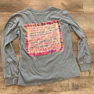 Natural Life Gray Shirt with Red Accents
